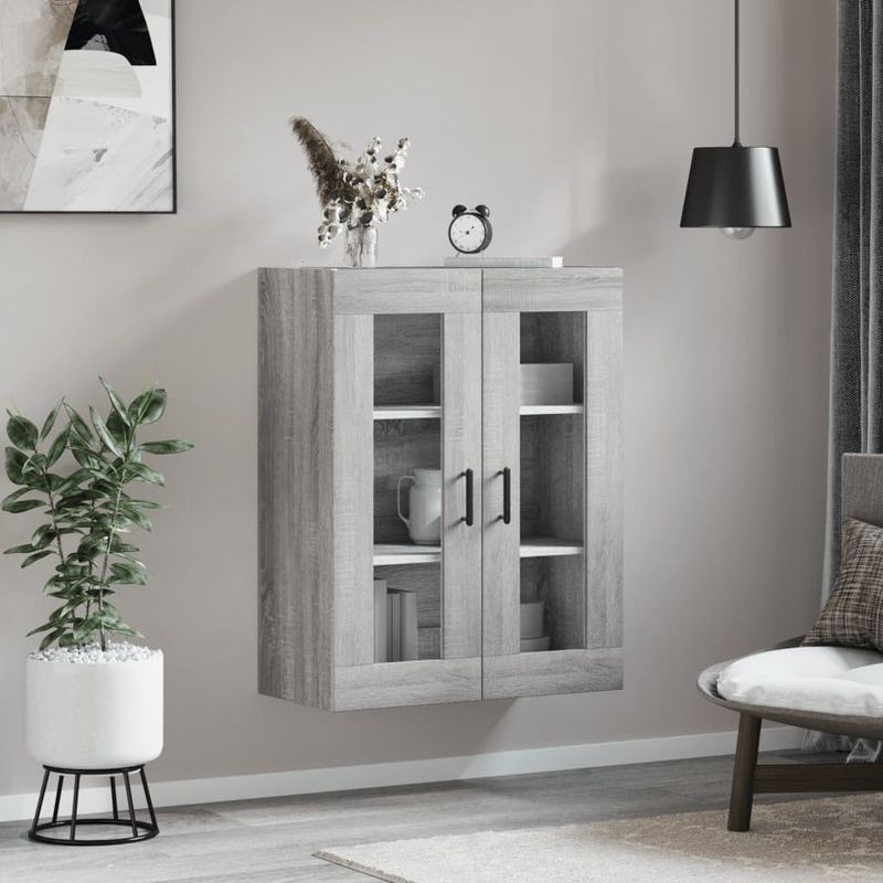 Casa si Gradina - Mobilier - Comode si corpuri - Comode - Dulap montat pe perete, gri sonoma, 69,5x34x90 cm - Infinity.ro