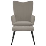 Casa si Gradina - Mobilier - Scaune si fotolii - Fotolii - Fotoliu de relaxare cu taburet, gri deschis, catifea - Infinity.ro