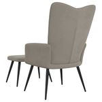 Casa si Gradina - Mobilier - Scaune si fotolii - Fotolii - Fotoliu de relaxare cu taburet, gri deschis, catifea - Infinity.ro