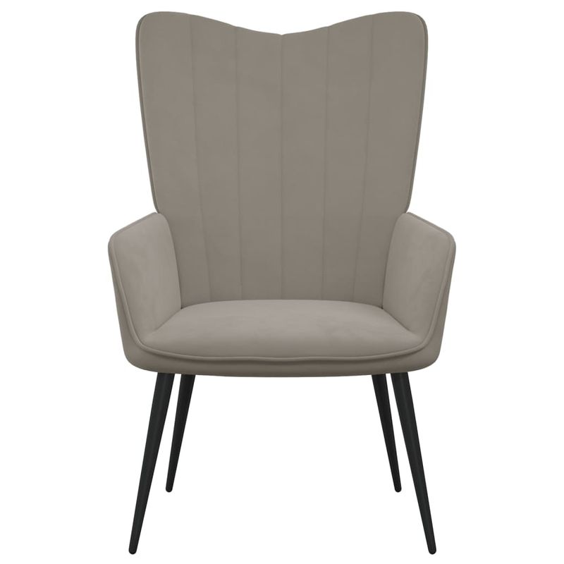Casa si Gradina - Mobilier - Scaune si fotolii - Fotolii - Fotoliu de relaxare cu taburet, gri deschis, catifea - Infinity.ro