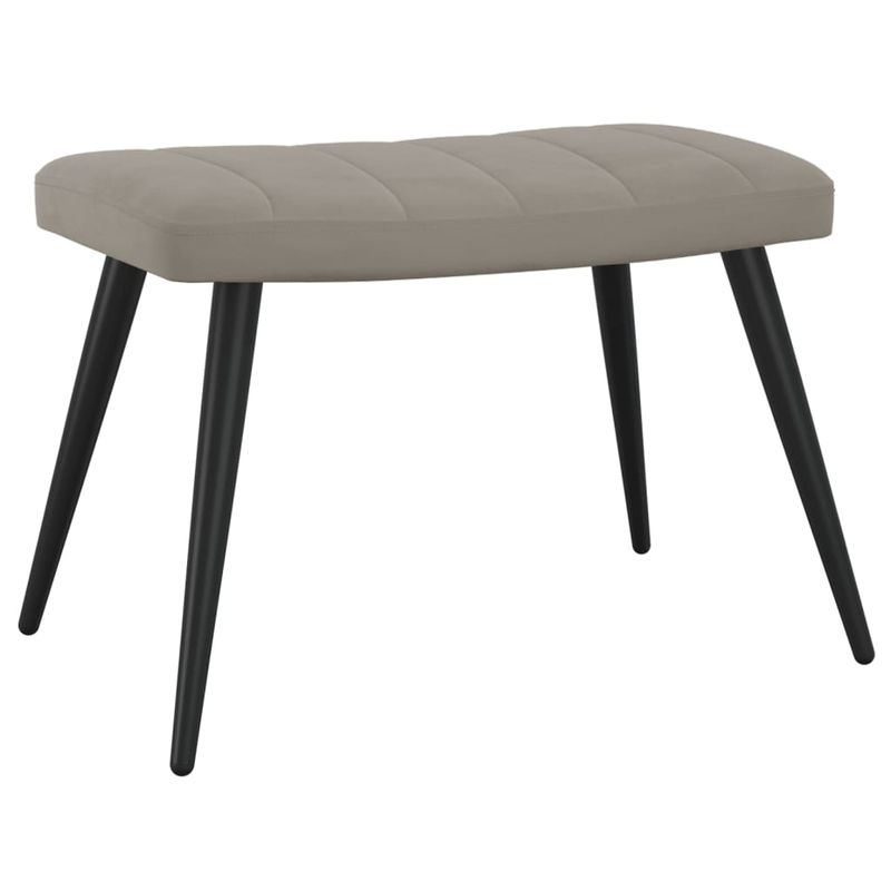 Casa si Gradina - Mobilier - Scaune si fotolii - Fotolii - Fotoliu de relaxare cu taburet, gri deschis, catifea - Infinity.ro