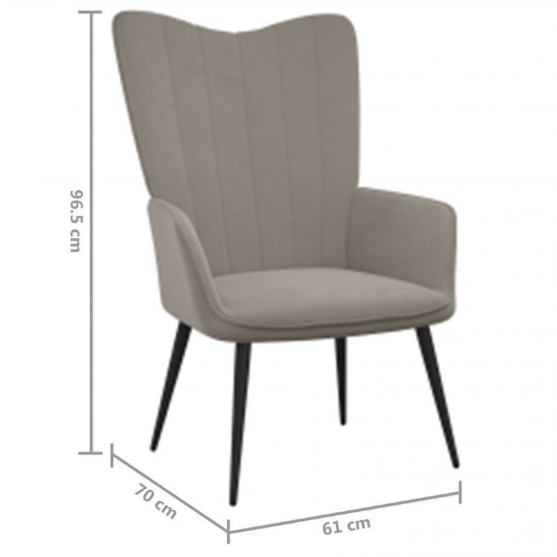 Casa si Gradina - Mobilier - Scaune si fotolii - Fotolii - Fotoliu de relaxare cu taburet, gri deschis, catifea - Infinity.ro