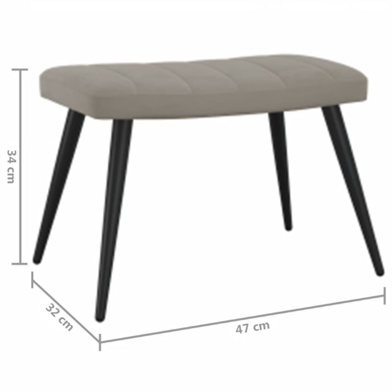 Casa si Gradina - Mobilier - Scaune si fotolii - Fotolii - Fotoliu de relaxare cu taburet, gri deschis, catifea - Infinity.ro