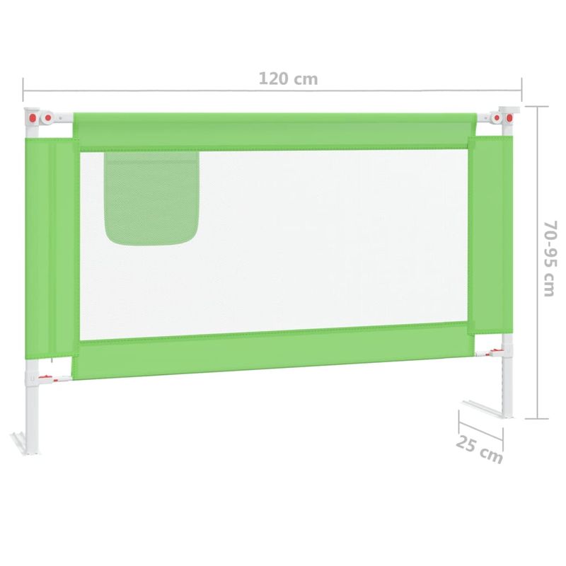 Casa si Gradina - Mobilier - Mobilier copii - Sisteme de siguranta - Balustrada de protectie pat copii, verde, 120x25 cm, textil - Infinity.ro