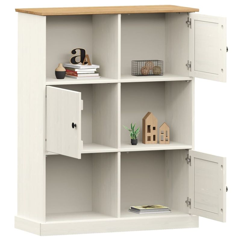 Casa si Gradina - Mobilier - Biblioteci si rafturi - Biblioteci - Biblioteca VIGO, alb, 90x35x114,5 cm, lemn masiv de pin - Infinity.ro