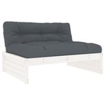 Casa si Gradina - Gradina si terasa - Mobilier exterior - Canapele si fotolii gradina - Canapea de mijloc, 120x80 cm, alb, lemn masiv de pin - Infinity.ro