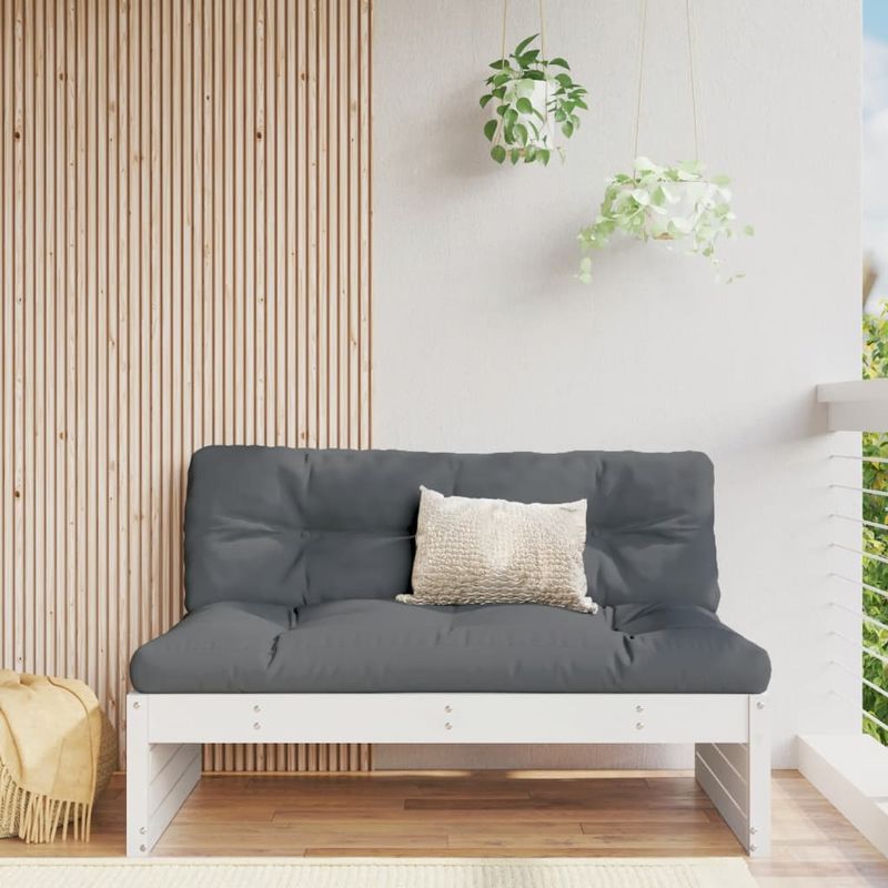 Casa si Gradina - Gradina si terasa - Mobilier exterior - Canapele si fotolii gradina - Canapea de mijloc, 120x80 cm, alb, lemn masiv de pin - Infinity.ro