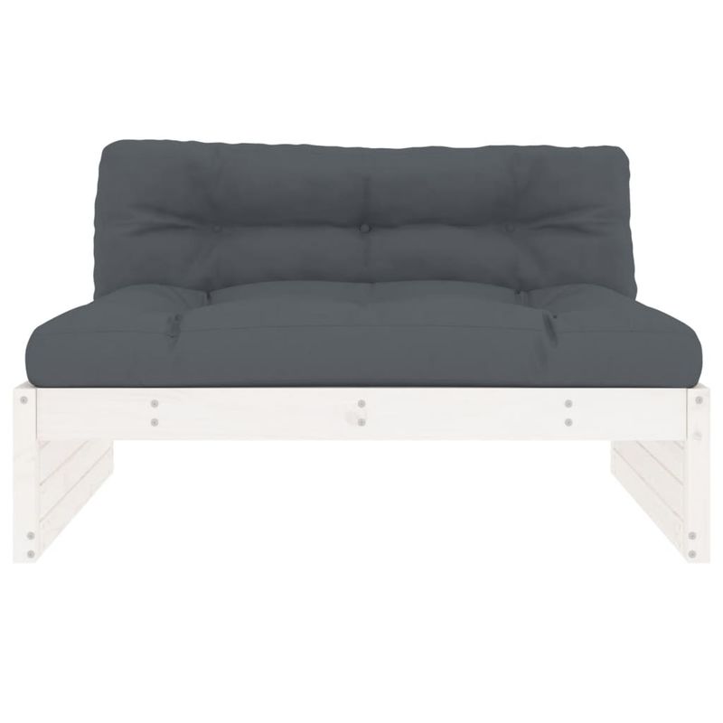 Casa si Gradina - Gradina si terasa - Mobilier exterior - Canapele si fotolii gradina - Canapea de mijloc, 120x80 cm, alb, lemn masiv de pin - Infinity.ro