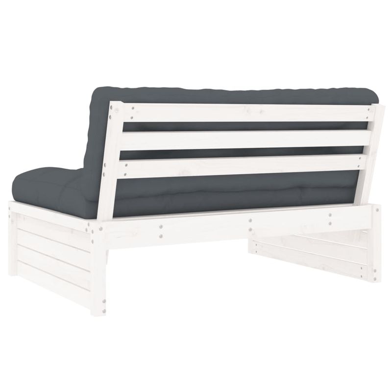 Casa si Gradina - Gradina si terasa - Mobilier exterior - Canapele si fotolii gradina - Canapea de mijloc, 120x80 cm, alb, lemn masiv de pin - Infinity.ro