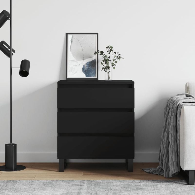 Casa si Gradina - Mobilier - Comode si corpuri - Comode - Servanta, negru, 60x35x70 cm, lemn prelucrat - Infinity.ro