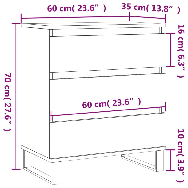 Casa si Gradina - Mobilier - Comode si corpuri - Comode - Servanta, negru, 60x35x70 cm, lemn prelucrat - Infinity.ro