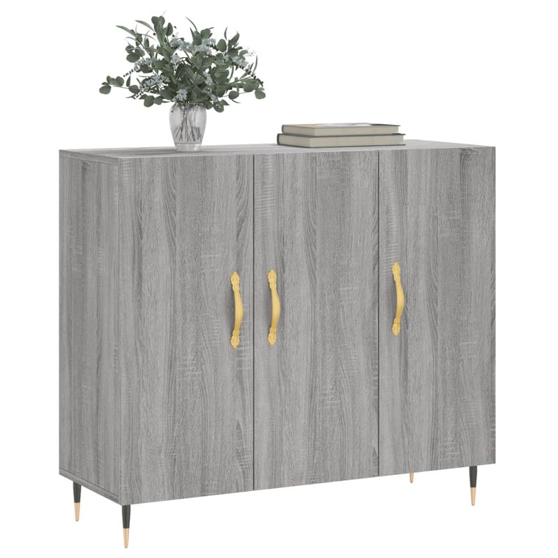 Casa si Gradina - Mobilier - Comode si corpuri - Comode - Servanta, gri sonoma, 90x34x80 cm, lemn compozit - Infinity.ro