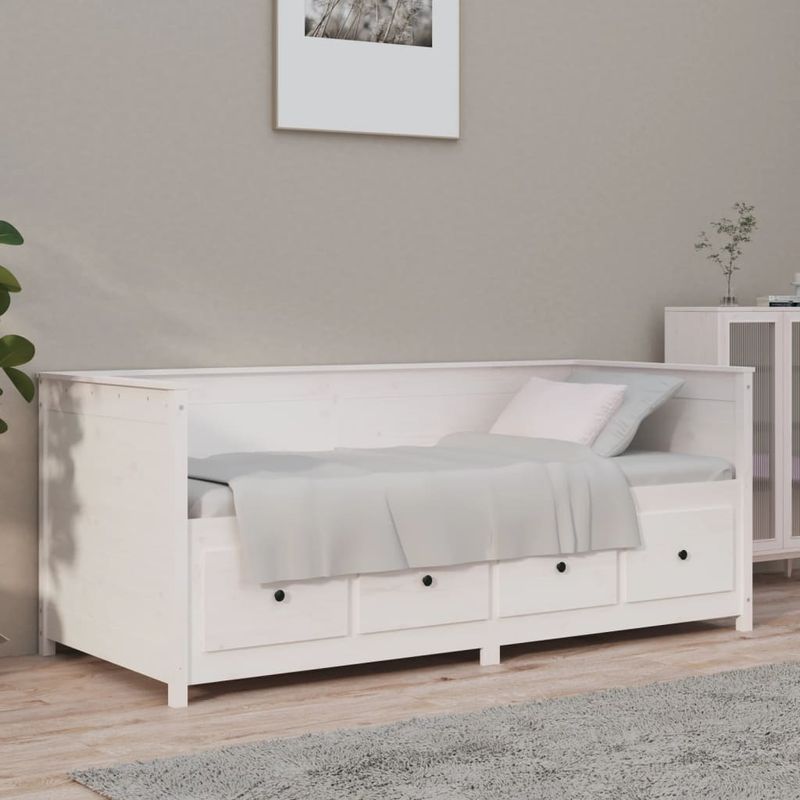 Casa si Gradina - Mobilier - Paturi si accesorii - Paturi - Pat de zi, alb, 90x190 cm, lemn masiv de pin - Infinity.ro