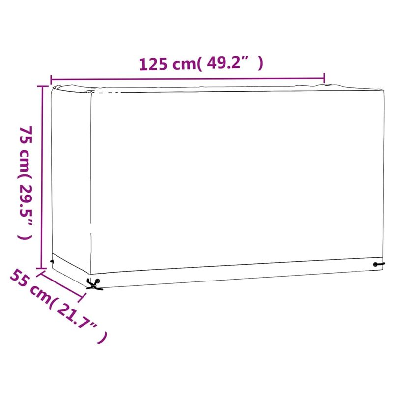 Casa si Gradina - Textile si covoare - Huse pentru mobilier - Husa mobilier de gradina, 8 ocheti 125x55x75 cm dreptunghiulara - Infinity.ro