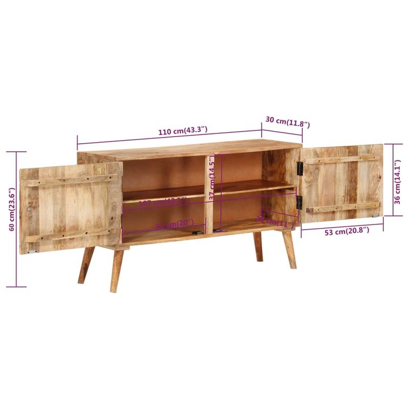 Casa si Gradina - Mobilier - Comode si corpuri - Comode - Servanta din lemn masiv de mango, 110 x 30 x 60 cm - Infinity.ro