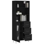 Casa si Gradina - Mobilier - Comode si corpuri - Comode - Dulap inalt, negru, 69,5x34x180 cm, lemn compozit - Infinity.ro