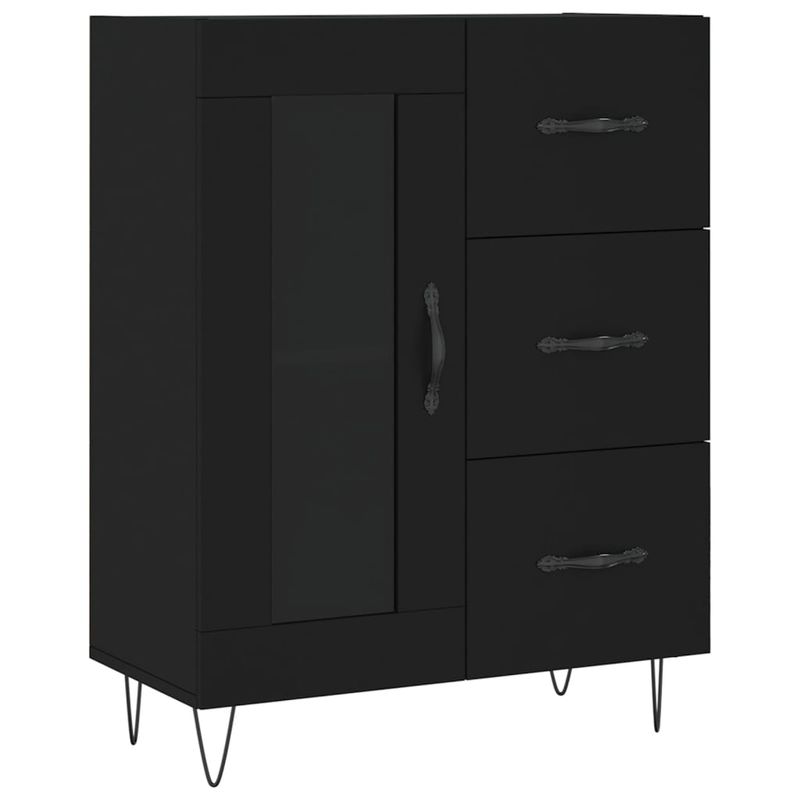 Casa si Gradina - Mobilier - Comode si corpuri - Comode - Dulap inalt, negru, 69,5x34x180 cm, lemn compozit - Infinity.ro