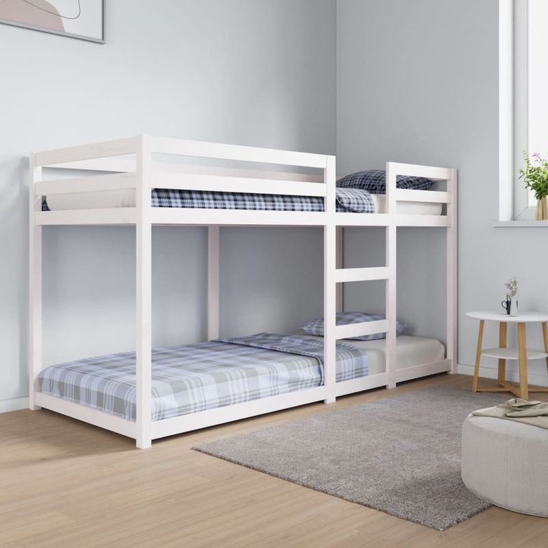 Casa si Gradina - Mobilier - Paturi si accesorii - Paturi - Pat supraetajat, alb, 80x200 cm, lemn masiv de pin - Infinity.ro