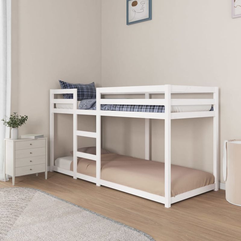Casa si Gradina - Mobilier - Paturi si accesorii - Paturi - Pat supraetajat, alb, 80x200 cm, lemn masiv de pin - Infinity.ro