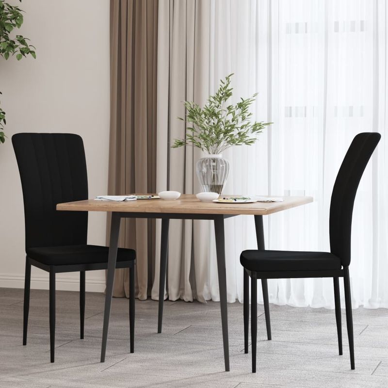 Casa si Gradina - Mobilier - Scaune si fotolii - Scaune - Scaune de bucatarie, 2 buc., negru, catifea - Infinity.ro