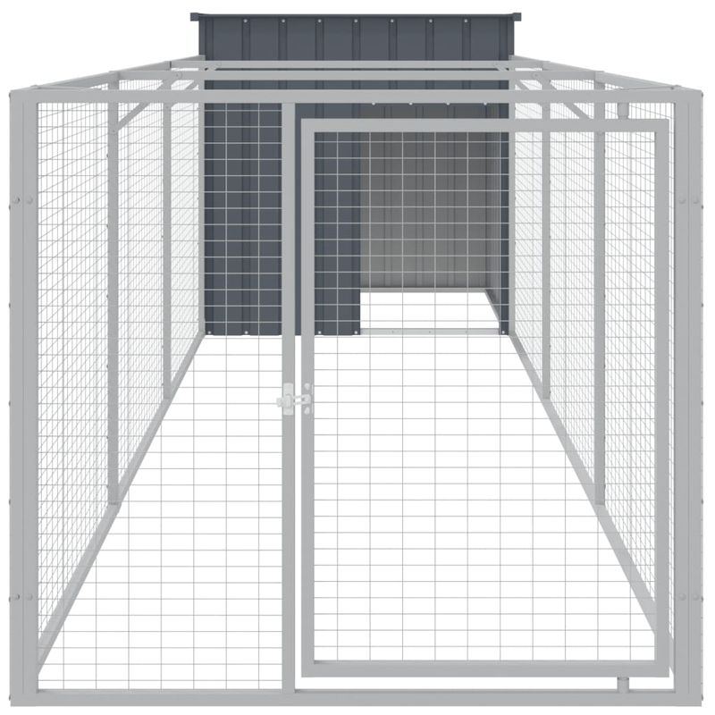 Petshop - Accesorii petshop - Culcusuri si custi - Tarcuri si colivii - Cusca caine cu tarc antracit 110x405x110 cm otel galvanizat - Infinity.ro