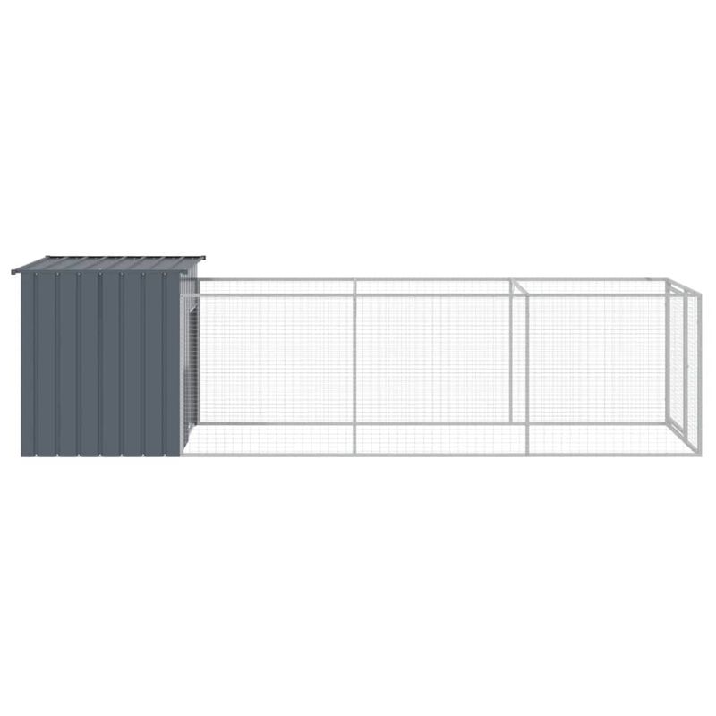 Petshop - Accesorii petshop - Culcusuri si custi - Tarcuri si colivii - Cusca caine cu tarc antracit 110x405x110 cm otel galvanizat - Infinity.ro