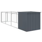 Petshop - Accesorii petshop - Culcusuri si custi - Tarcuri si colivii - Cusca caine cu tarc antracit 110x405x110 cm otel galvanizat - Infinity.ro