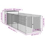 Petshop - Accesorii petshop - Culcusuri si custi - Tarcuri si colivii - Cusca caine cu tarc antracit 110x405x110 cm otel galvanizat - Infinity.ro