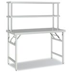 Casa si Gradina - Mobilier - Comode si corpuri - Corpuri bucatarie - Masa bucatarie cu raft superior, 120x60x145 cm, otel inoxidabil - Infinity.ro