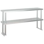 Casa si Gradina - Mobilier - Comode si corpuri - Corpuri bucatarie - Masa bucatarie cu raft superior, 120x60x145 cm, otel inoxidabil - Infinity.ro