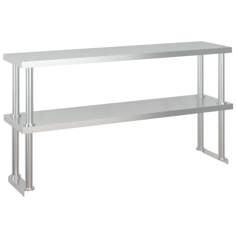 Casa si Gradina - Mobilier - Comode si corpuri - Corpuri bucatarie - Masa bucatarie cu raft superior, 120x60x145 cm, otel inoxidabil - Infinity.ro