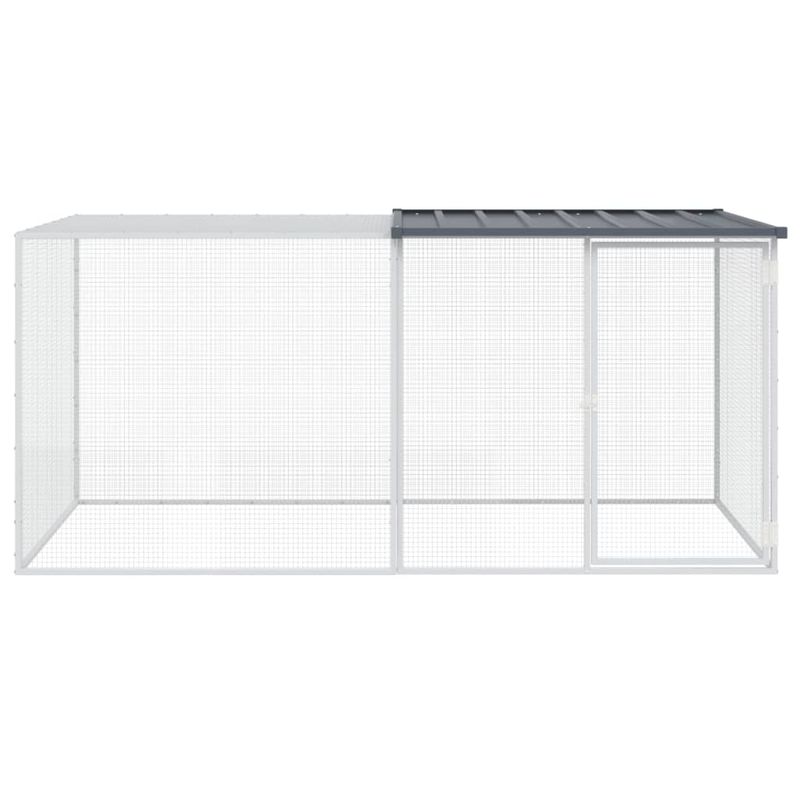 Petshop - Accesorii petshop - Culcusuri si custi - Custi interior si exterior - Cotet pui cu acoperis, antracit, 203x98x90 cm, otel galvanizat - Infinity.ro