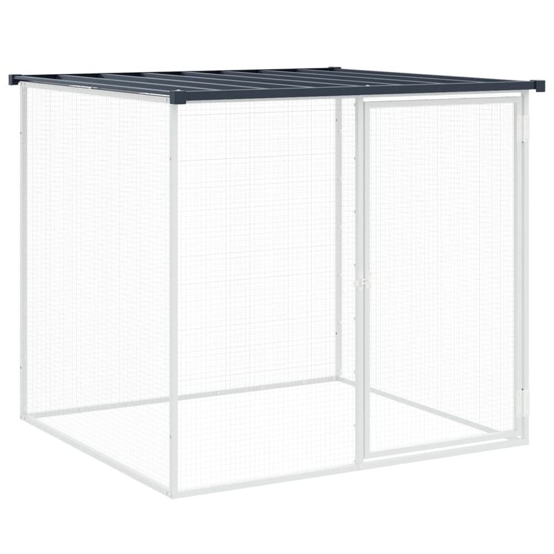 Petshop - Accesorii petshop - Culcusuri si custi - Custi interior si exterior - Cotet pui cu acoperis, antracit, 203x98x90 cm, otel galvanizat - Infinity.ro