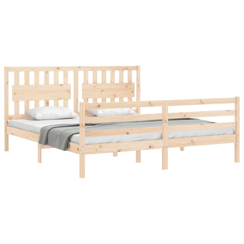 Casa si Gradina - Mobilier - Paturi si accesorii - Paturi - Cadru de pat cu tablie Super King Size, lemn masiv - Infinity.ro