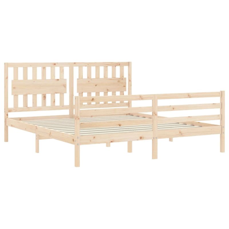 Casa si Gradina - Mobilier - Paturi si accesorii - Paturi - Cadru de pat cu tablie Super King Size, lemn masiv - Infinity.ro