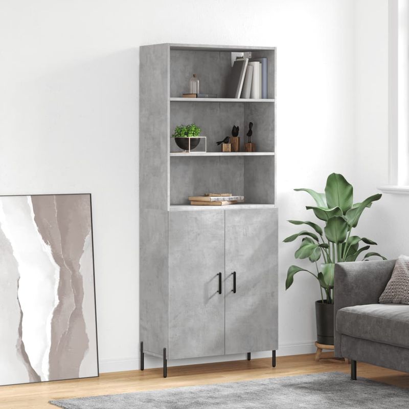 Casa si Gradina - Mobilier - Comode si corpuri - Corpuri bucatarie - Dulap inalt, gri beton, 69,5x34x180, lemn compozit - Infinity.ro