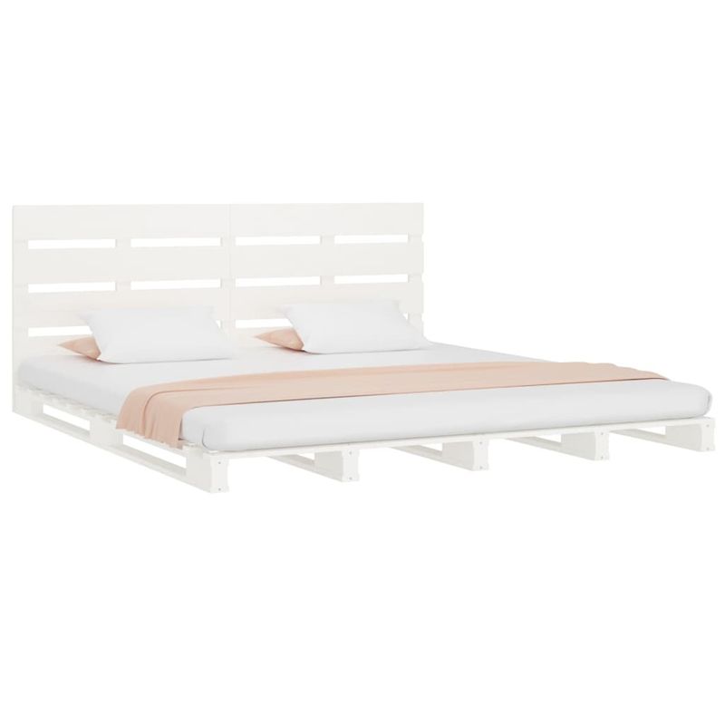 Casa si Gradina - Mobilier - Paturi si accesorii - Paturi - Cadru de pat Small Double, alb, 120x190 cm, lemn masiv pin - Infinity.ro