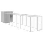 Petshop - Accesorii petshop - Culcusuri si custi - Custi interior si exterior - Cotet pui cu incinta gri deschis 165x863x181 cm otel galvanizat - Infinity.ro