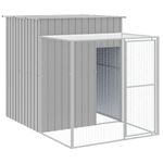 Petshop - Accesorii petshop - Culcusuri si custi - Custi interior si exterior - Cotet pui cu incinta gri deschis 165x863x181 cm otel galvanizat - Infinity.ro