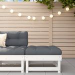 Casa si Gradina - Gradina si terasa - Mobilier exterior - Canapele si fotolii gradina - Taburet de gradina cu perna, alb, lemn masiv de pin - Infinity.ro