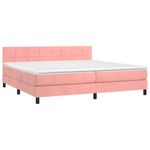 Casa si Gradina - Mobilier - Paturi si accesorii - Paturi - Pat box spring cu saltea, roz, 200x200 cm, catifea - Infinity.ro