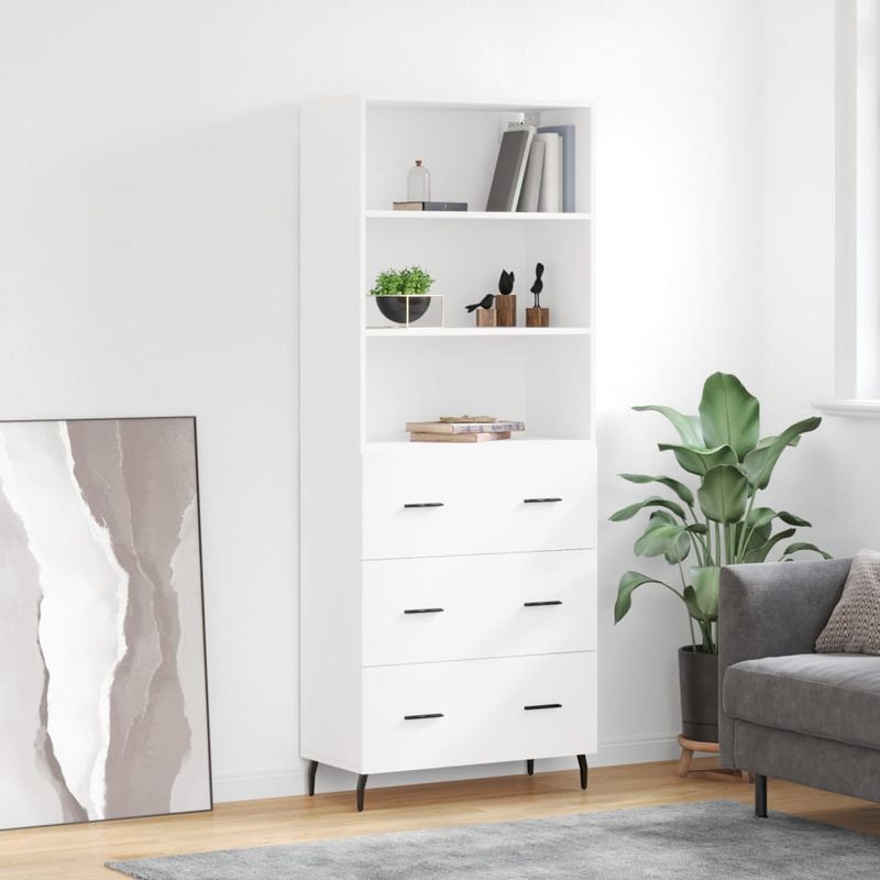 Casa si Gradina - Mobilier - Comode si corpuri - Comode - Dulap inalt, alb, 69,5x34x180 cm, lemn compozit - Infinity.ro