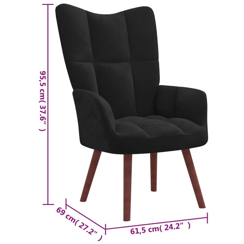 Casa si Gradina - Mobilier - Scaune si fotolii - Fotolii - Fotoliu de relaxare, negru, catifea - Infinity.ro