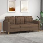 Casa si Gradina - Mobilier - Canapele si coltare - Canapele - Canapea cu 3 locuri, maro, 180 cm, material textil - Infinity.ro