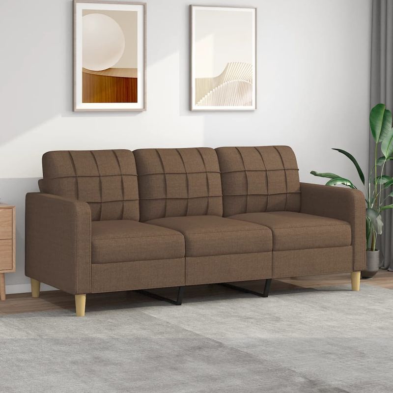 Casa si Gradina - Mobilier - Canapele si coltare - Canapele - Canapea cu 3 locuri, maro, 180 cm, material textil - Infinity.ro