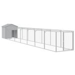 Petshop - Accesorii petshop - Culcusuri si custi - Custi interior si exterior - Casa caine & acoperis gri deschis 117x813x123cm otel galvanizat - Infinity.ro
