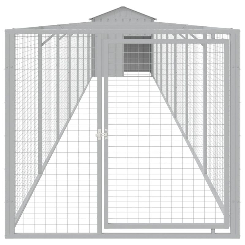 Petshop - Accesorii petshop - Culcusuri si custi - Custi interior si exterior - Casa caine & acoperis gri deschis 117x813x123cm otel galvanizat - Infinity.ro