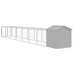 Petshop - Accesorii petshop - Culcusuri si custi - Custi interior si exterior - Casa caine & acoperis gri deschis 117x813x123cm otel galvanizat - Infinity.ro