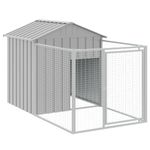 Petshop - Accesorii petshop - Culcusuri si custi - Custi interior si exterior - Casa caine & acoperis gri deschis 117x813x123cm otel galvanizat - Infinity.ro