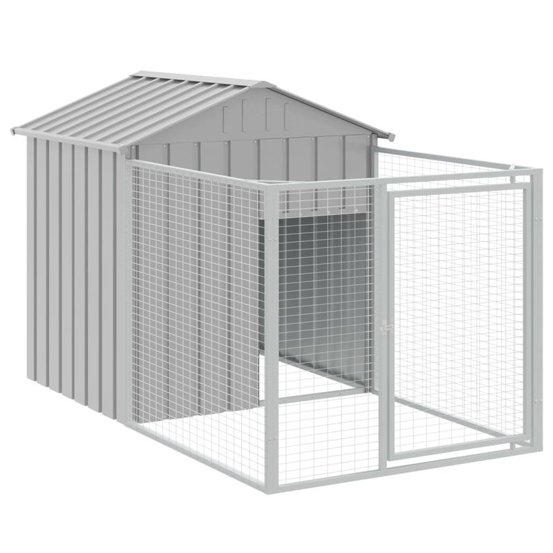 Petshop - Accesorii petshop - Culcusuri si custi - Custi interior si exterior - Casa caine & acoperis gri deschis 117x813x123cm otel galvanizat - Infinity.ro